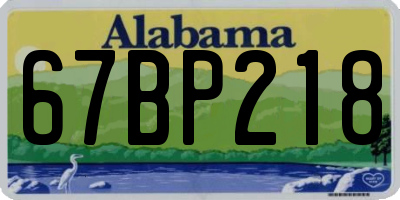 AL license plate 67BP218