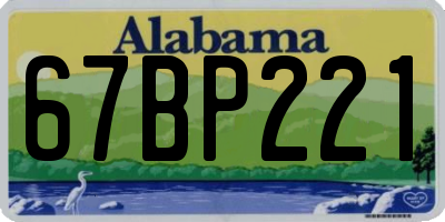 AL license plate 67BP221