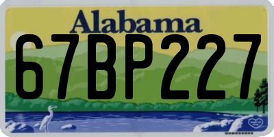 AL license plate 67BP227
