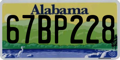 AL license plate 67BP228