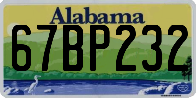 AL license plate 67BP232