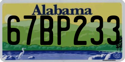 AL license plate 67BP233