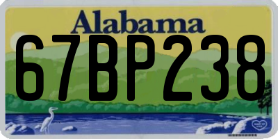 AL license plate 67BP238