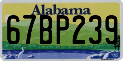 AL license plate 67BP239