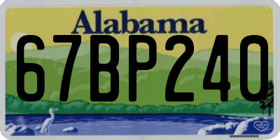 AL license plate 67BP240