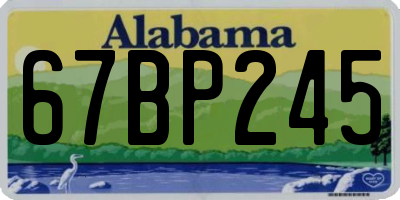 AL license plate 67BP245