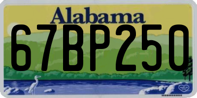 AL license plate 67BP250