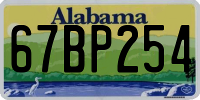 AL license plate 67BP254