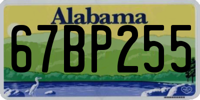 AL license plate 67BP255