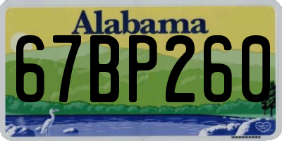 AL license plate 67BP260