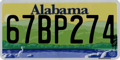 AL license plate 67BP274