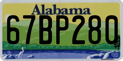 AL license plate 67BP280