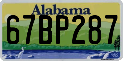 AL license plate 67BP287