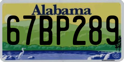 AL license plate 67BP289