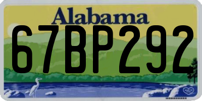 AL license plate 67BP292