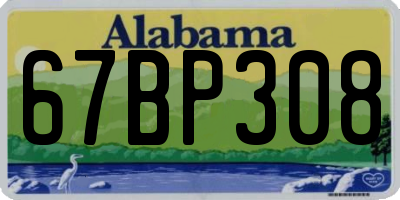 AL license plate 67BP308