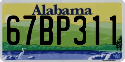 AL license plate 67BP311