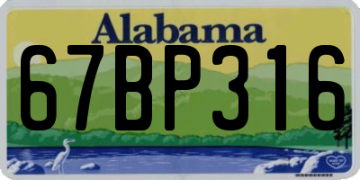 AL license plate 67BP316