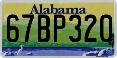 AL license plate 67BP320