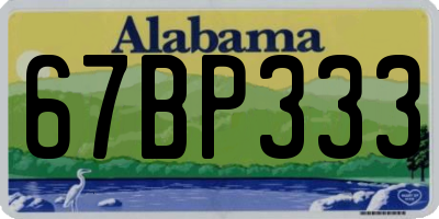AL license plate 67BP333