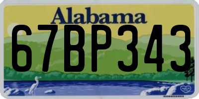 AL license plate 67BP343