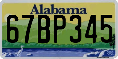 AL license plate 67BP345