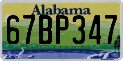 AL license plate 67BP347