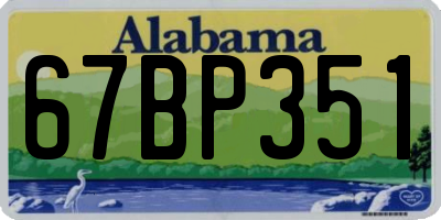AL license plate 67BP351