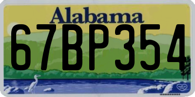 AL license plate 67BP354
