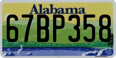 AL license plate 67BP358