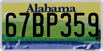 AL license plate 67BP359