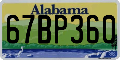AL license plate 67BP360