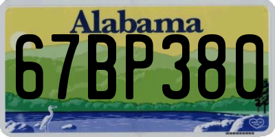 AL license plate 67BP380