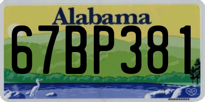 AL license plate 67BP381