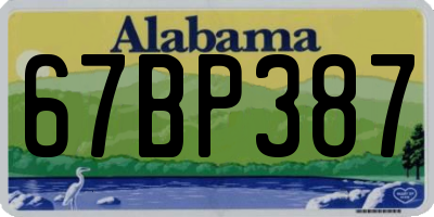 AL license plate 67BP387