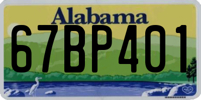 AL license plate 67BP401