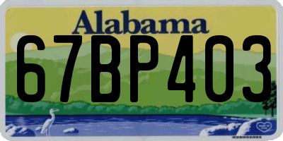 AL license plate 67BP403