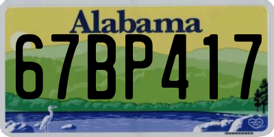 AL license plate 67BP417