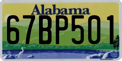 AL license plate 67BP501