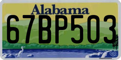 AL license plate 67BP503