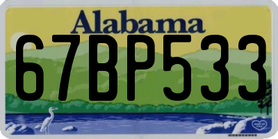 AL license plate 67BP533