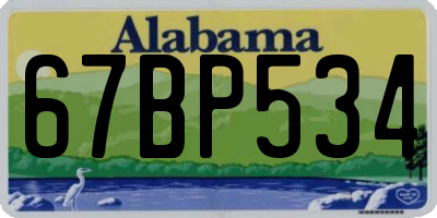 AL license plate 67BP534