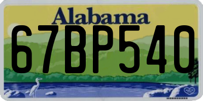 AL license plate 67BP540