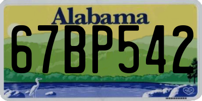 AL license plate 67BP542