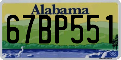AL license plate 67BP551
