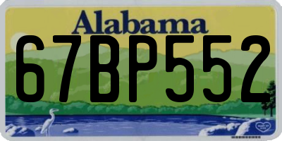 AL license plate 67BP552