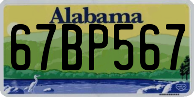 AL license plate 67BP567