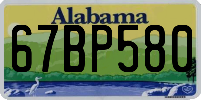 AL license plate 67BP580