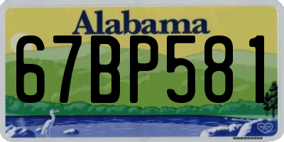 AL license plate 67BP581