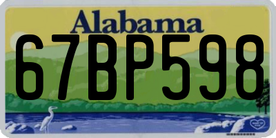 AL license plate 67BP598